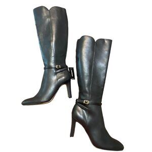 Express Black Tall Boots Buckle Accent Heel New with Tags Women Sz 8